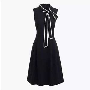 JCrew Italian Crepe Wool Tie Neck Bow Dress